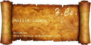 Hollik Csaba névjegykártya
